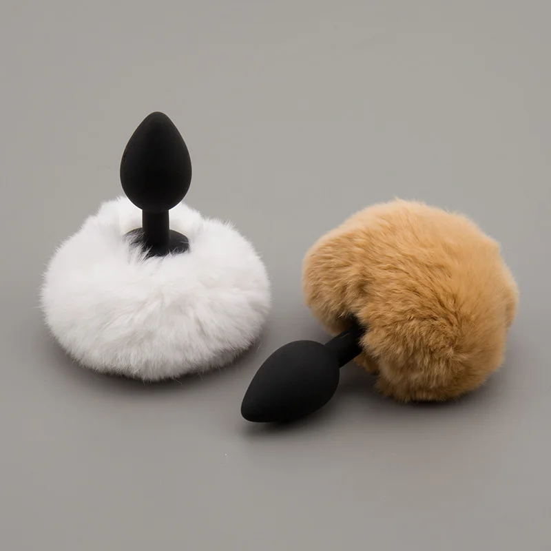 Erotic Sexy Silicone Butt Plug Rabbit Tail Small Size Anal Dildo Colorful Bunny Girl Foreplay Adult Sex Toys for Woman | Красота и
