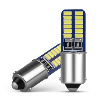 

10pcs BA9S T4W Canbus Car LED Clearance Light Auto Reading Lights Bulb Car Interior Lamp Bulb 3014 24SMD White Ice Blue DC12V