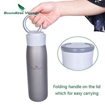 

Boundless Voyage Thermos Vacuum Flasks 420ml Titanium Water Bottle Outdoor Camping Coffee Tea 24h Insulation Cold Drinkware