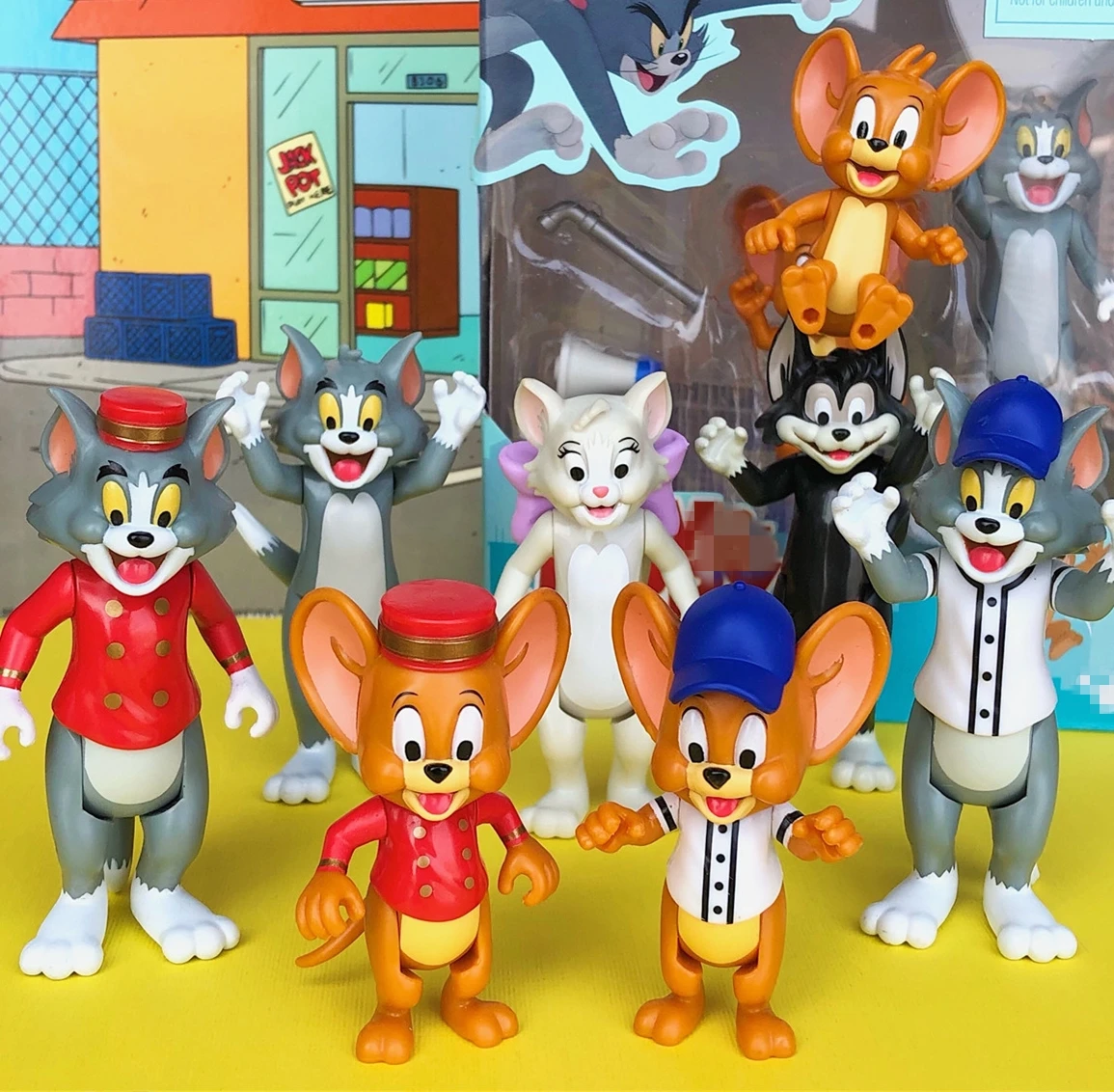 子供のためのミニアクションフィギュア トムとジェリーのおもちゃ 漫画の猫とネズミ 古典的なpvc人形 ミッキーのケーキの装飾 Null Aliexpress