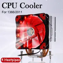 4 тепловых трубки кулер для процессора Intel LGA 1366/2011/X79 12 см вентилятор охлаждения cpu RGB Вентилятор охлаждения кулер ПК тихий радиатор красный