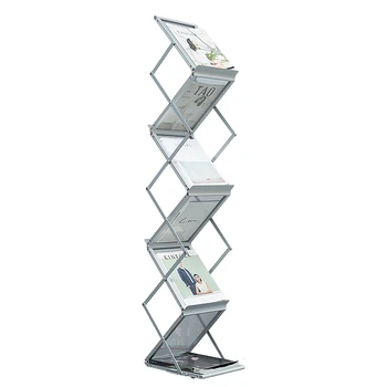 

A4 aluminium alloy folding exhibition materials, floor-mounted picture albums, stand-up leaflets, newspapers and magazines