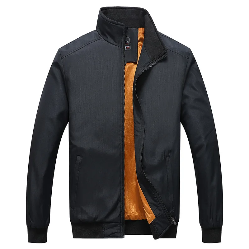 Стиль, мужская Толстая куртка со стоячим воротником, зимняя свободная Спортивная Вельветовая куртка, костюм для папы, пальто