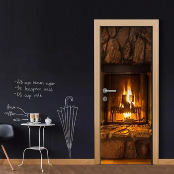 

3D Wall Art Door Mural Fireplace Wallpaper Wall sticker Decal Wall Decal Photo self adhesive home decor accessories