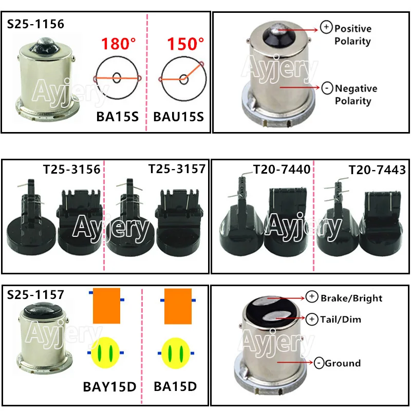 AYJERY 1 шт 7443 2835 42 SMD 7444NA 12V двойной Функция горки автомобиль сигналы стояночного