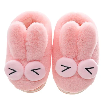 

2019 1-3 years old Toddler Autumn And Winter Sneakers Infant Kids Warm rabbit Shape Shoes Boys Girls Plush Soft-Soled Slippers