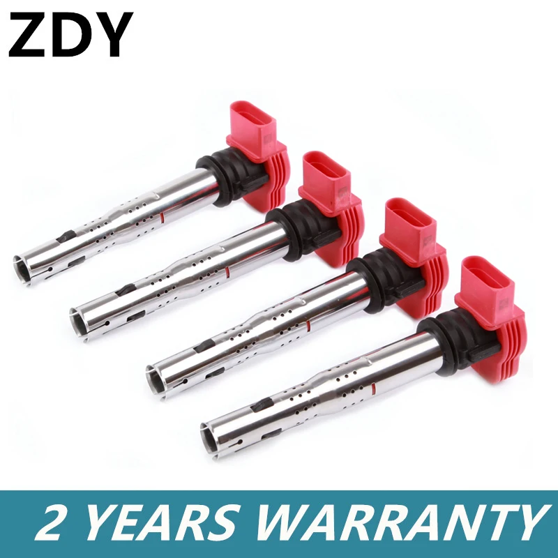 Новые 4 шт. 06E905115B UF 529 красные катушки зажигания для Audi A4 A5 A6 Quattro Q5 Q7 R8 S4 S6 VW Touareg C1631