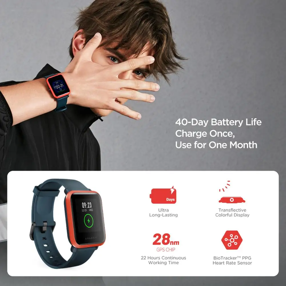Inteligente para Android em Estoque 2022 Global Amazfit Smartver 5atm Impermeável Embutido Gps Glonass Relógio Ios Telefone Bip s - Image 3