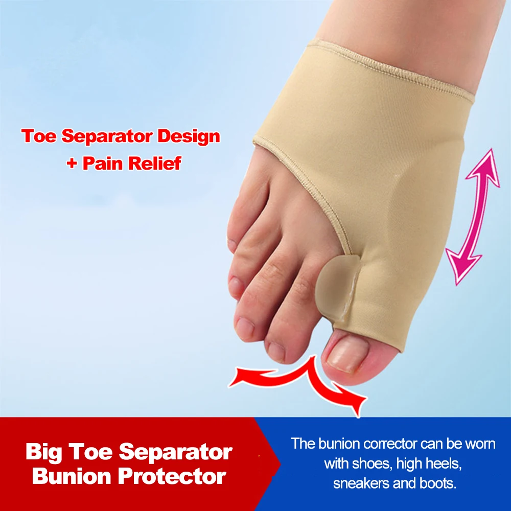 2Pcs 1Pair Toe Separator Hallux Valgus Bunion Corrector Orthotics Feet 