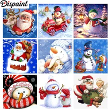 Dispaint Алмазная картина "Рождественский Снеговик Санта" вышивка крестом на заказ фото алмаз, вышивка квадратными круглыми настенный Декор для дома