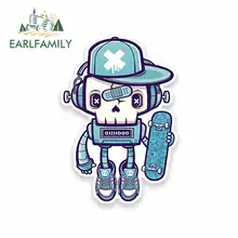 EARLFAMILY 13cm x 8.8cm for Cool Street Art Skater Cartoon Funny Car Stickers Vinyl Sunscreen RV VAN Fine Decal JDM Accessories