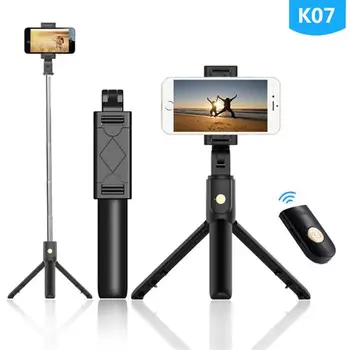 

Original K07 Selfie Stick Bluetooth tripod Selfie stick Mi ni Portable 3in1 folding mono tripe pod for redmi note 7 8 pro zte