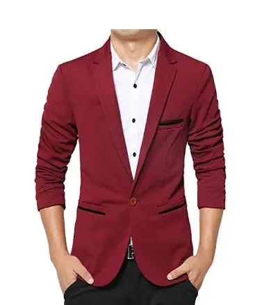 

Mens Suit Fashion Men's Slim Fit Blazer Suits Casual One Button Flap Pockets Solid Blazer Jacket Five Colors New Arrival