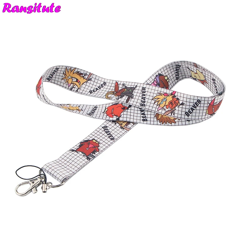 Ransitute Angry beaver ID card lanyard/брелок для мобильного телефона/DIY ID lanyard neckband аксессуары декоративные подарки R569