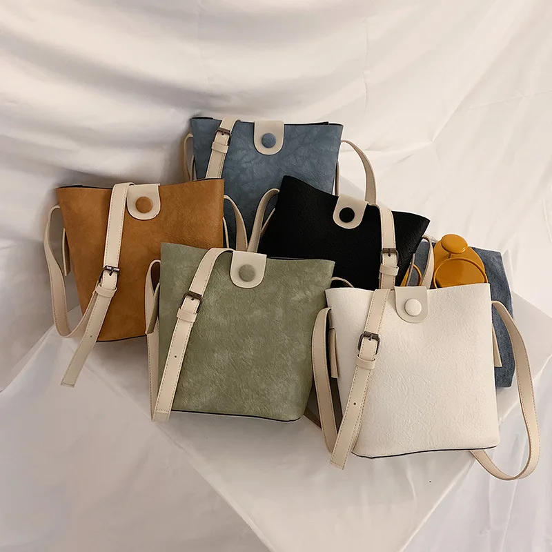 

Korean-style Versitile Fashion Simple MORI Series INS Bucket Mini Bag Spring And Summer Network hong yang Gas One-Shoulder Obliq
