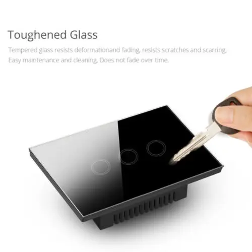 Gang1/2/3 Way светодиодный Кристалл Стекло Smart Touch Панель светильник Сенсорный экран настенный выключатель