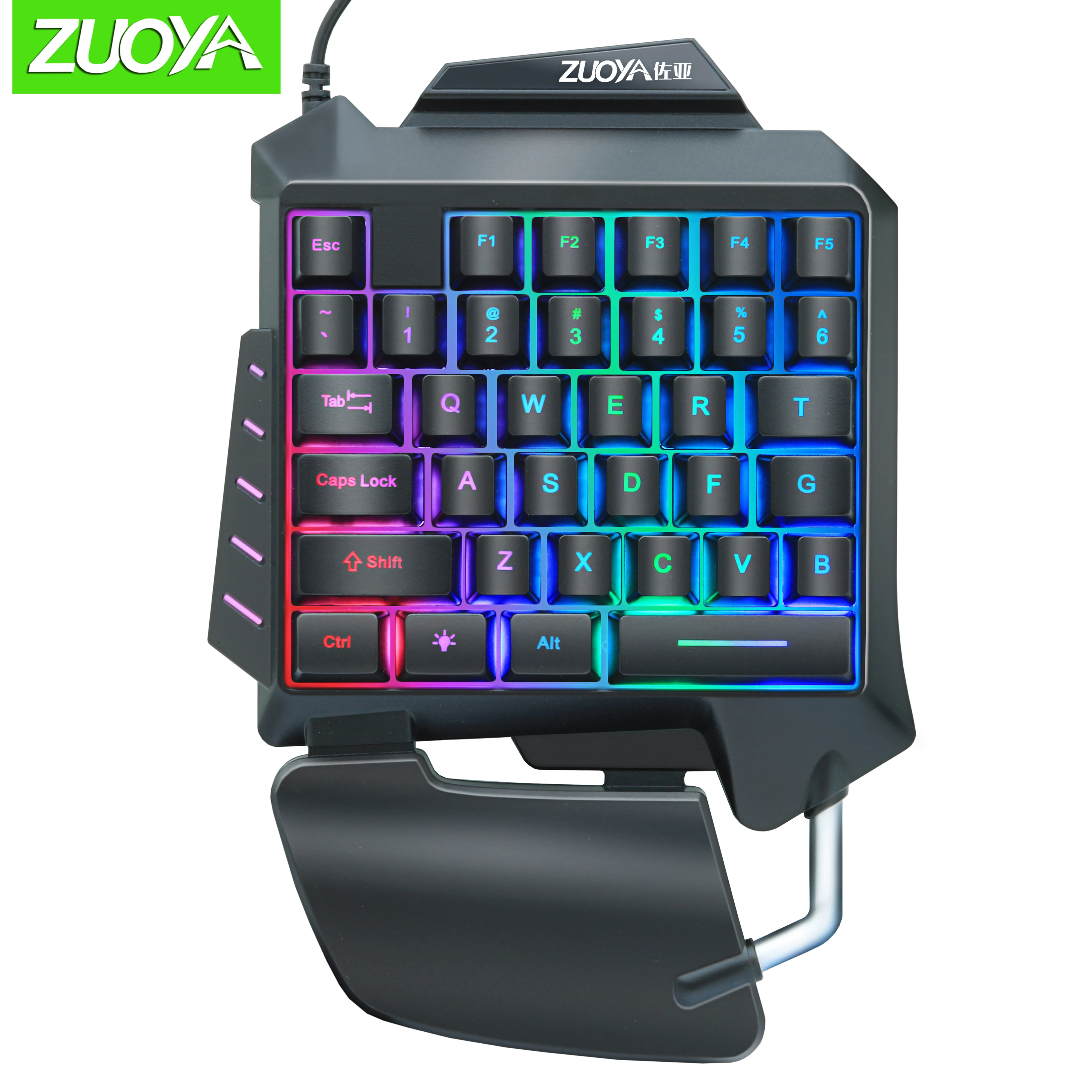 

Gaming Keyboard 35 Keys with LED Backlight keyboard USB Wired One-handed Membrane Keyboard for Computer Laptop Game