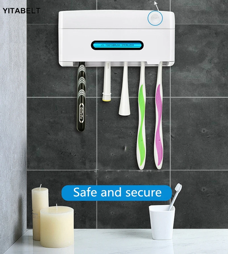 

2 In 1 UV Light Ultraviolet Toothbrush Sterilizer Household Disinfection Toothbrush Holder
