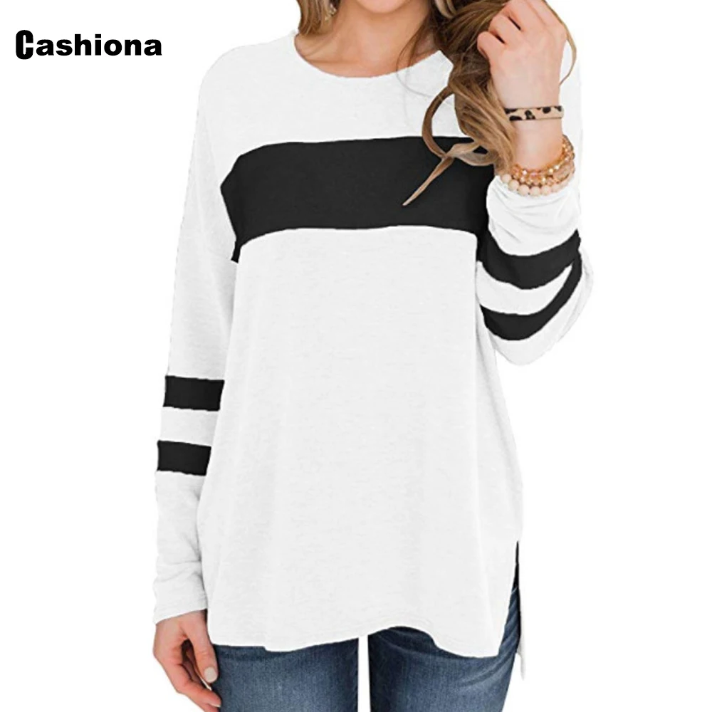 

Cashiona Ladies Elegant Leisure Casual Loose T-shirt England Style Women's Top 2021 Spring Autumn Tees shirt Femme Clothing