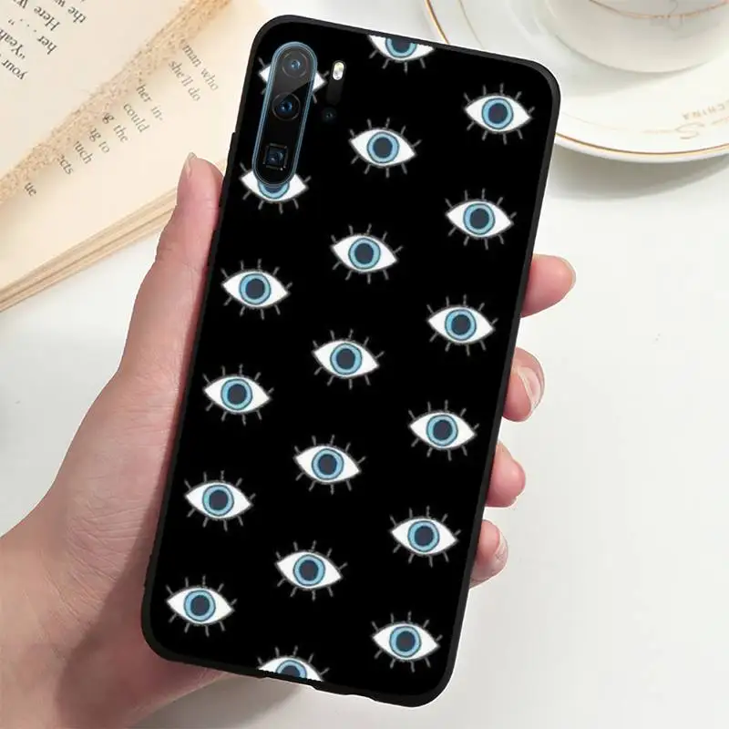 Mắt Xanh Dương Ác Mắt Ốp Lưng Điện Thoại Huawei P20 P30 P40 Lite Pro P Thông Minh 2019 Giao Phối 10 20 Lite pro Nova 5T huawei silicone case Cases For Huawei