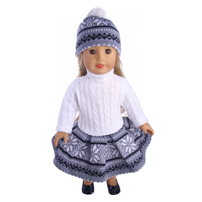 Кукла вязаный свитер набор/сапоги обувь подходит 18 дюймов американский и 43 см Born Baby Doll Одежда, наше поколение, день рождения девушка игрушка подарок - Цвет: n1394