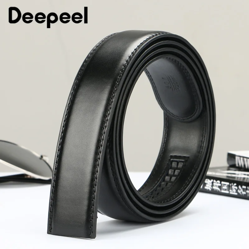 Deepeel 1 шт., 3,5*110-130 см, мужской ремень из натуральной кожи с автоматической пряжкой, второй слой, кожа, без пряжки, голова, аксессуары для самостоятельной сборки
