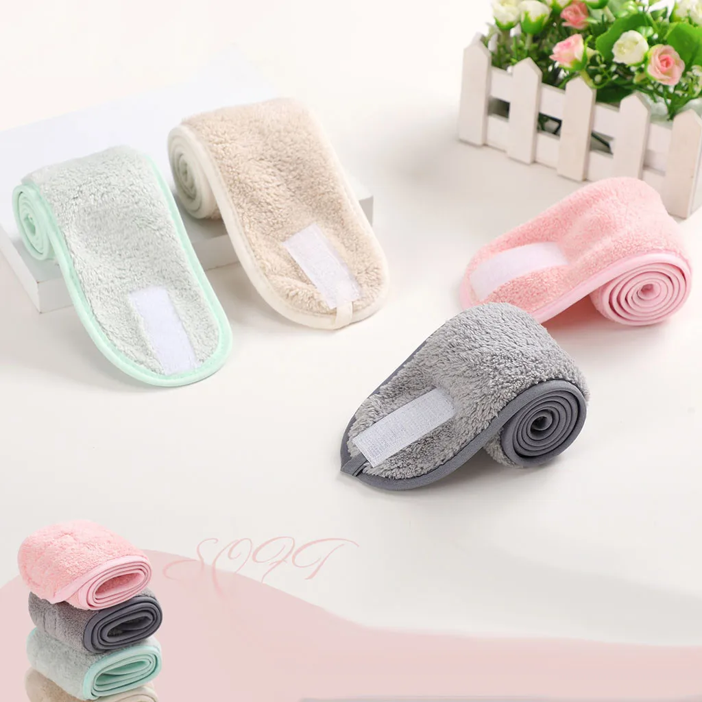 1Pc Self-Adhesive Spa Make up Headband Terry Cloth Headband White Stretch Sport Shower Headband stirnband frottee DROP SHIPPING