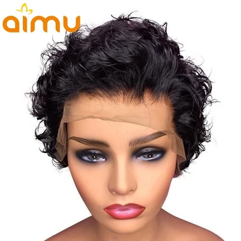 

Pixie Cut Wig Short Bob Wigs Wet and Wavy Lace Front Human Hair Wig 13x4 Lace Frontal Wig 130% Density Brazilian Remy Hair