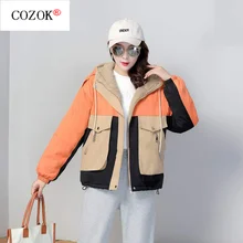 New Fashion Splicing Baseball Uniform Cotton Jacket Winter Thick Female Couple Retro Harajuku Loose American Street Jacket Women