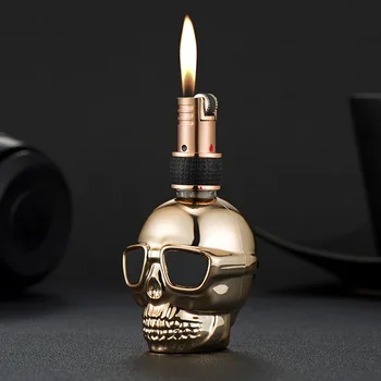 

Creativity Unusual Skeleton Metal Mini Lighter Gas Lighter Cigarette Lighters Flints Cigar Smoking Accessories Gadgets for Men
