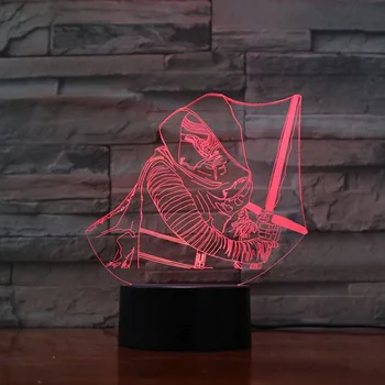

fast delivery 3D Lamp Star Wars Darth Vader best gift for infant touch sensor 7 color with remote led night light lamp Hologram