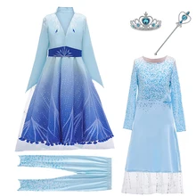Маскарадные платья Эльзы для девочек, костюмы принцессы Анны и Эльзы, вечерние платья Эльзы, детская одежда для девочек 4-12 лет