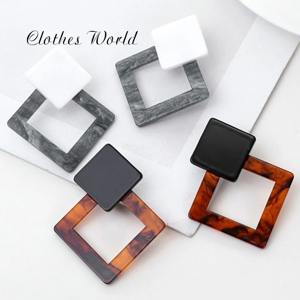 1 пара серьги-кубики современный геометрический винтажный акриловый угол