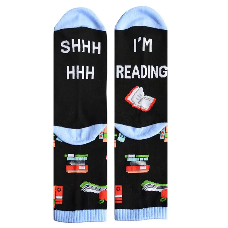 Новинка унисекс забавные носки с надписью Shhh I Am Read Books чулочно носочные изделия