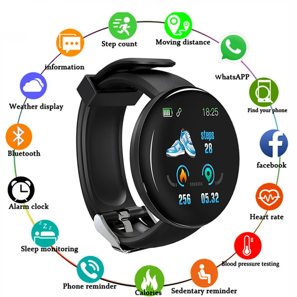Smart Watch Men Bluetooth Blood Pressure Round Smartwatch Women Watch Waterproof Sport Tracker WhatsApp for Android Ios