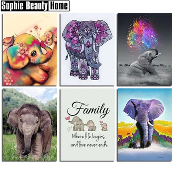

5D DIY Diamond Painting Animal cute Elephants Full Drill Mosaic Rhinestone Cross Stitch Kits Handmade Embroidery Crafts 19C038
