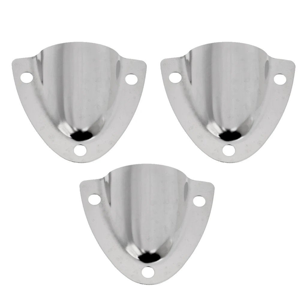 3Pcs Boat Clam Shell Vent Stainless Steel High Polished Electrical Vent Outlet