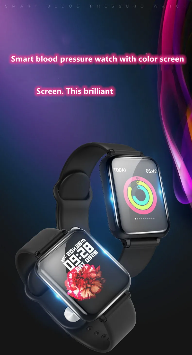 B57 водонепроницаемые Смарт-часы для iPhone водонепроницаемые спортивные Смарт-часы с монитором сердечного ритма функция кровяного давления для девочек и мальчиков