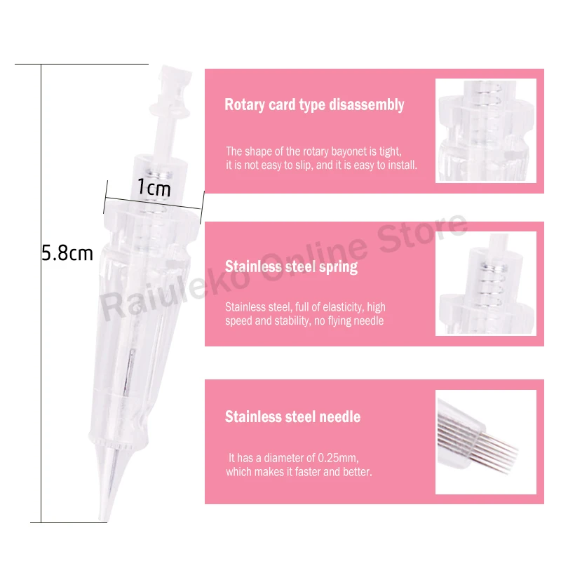 Одноразовые картриджи для татуировочных игл R1/R2/R3/R5/R7/F3/F5/F7 50 шт./100 шт.|Мезороллер| |