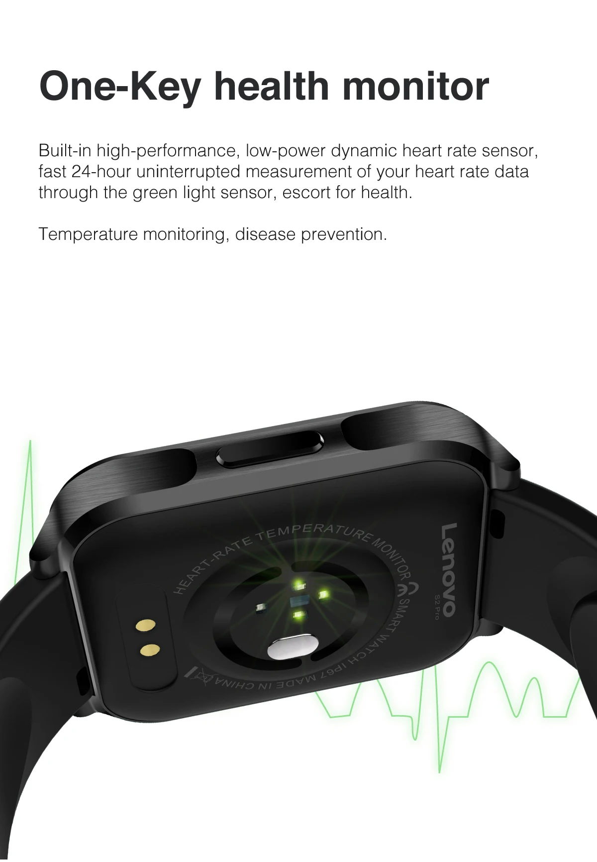 2021 Lenovo S2 Pro Smartwatch 1.69'' HD Screen Waterproof Fitness Heart Rate Monitor Sleep Monitoring Global Version