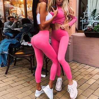 

Elastic Women Calf Length Pants Yo-ga Anti-Cellulite Sporting Leggings Butt Lift Pants Trousers