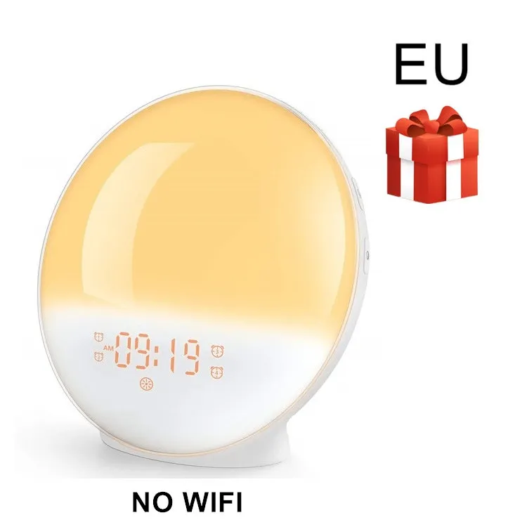 Standard-EU YPAY, wifi, FM радио, будильник, обновление, смарт, Wake Up, светодиодный светильник, приложение с Alexa/Google, 7 цветов, имитация восхода солнца - Цвет: Standard-EU