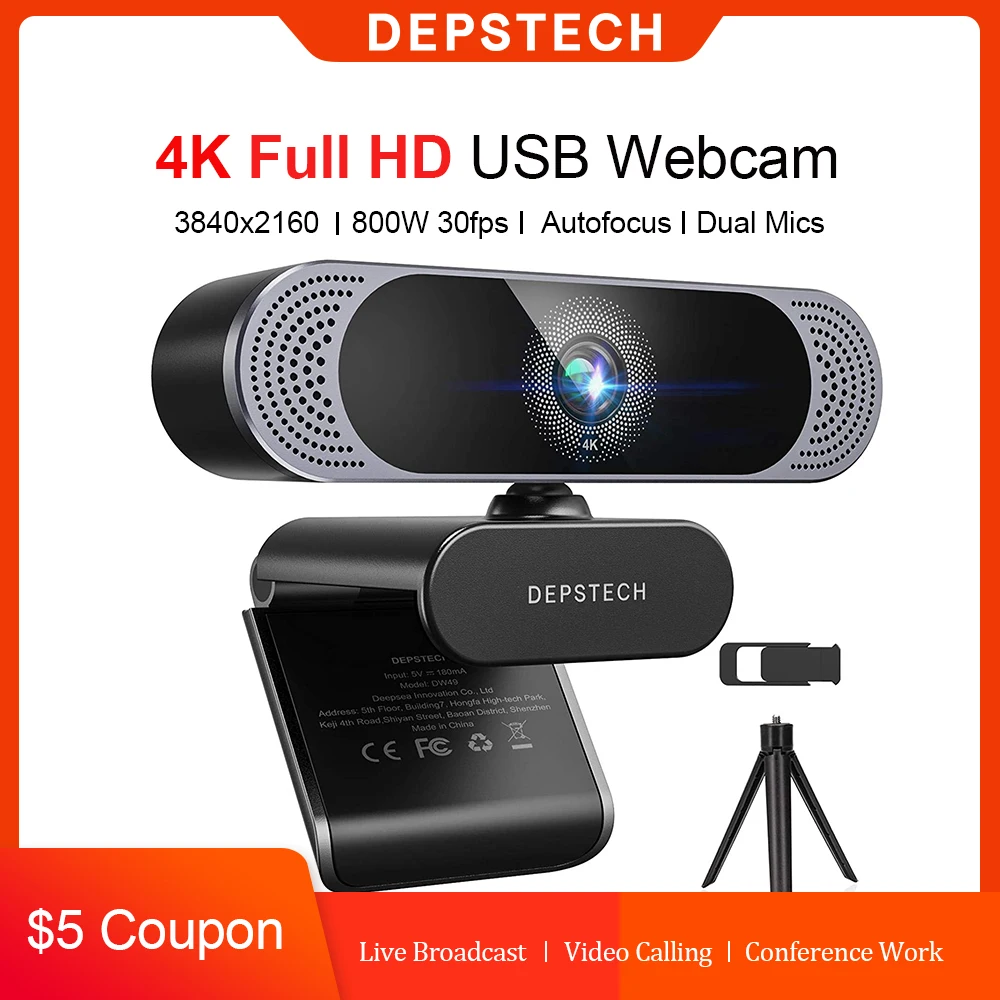 Webcam 4K 1080P 60FPS Autofocus Streaming, caméra EMEET Sfemale Live Stream  avec micros et couverture de confidentialité pour Tiktok/Prometting -  AliExpress