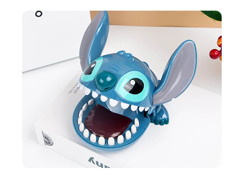 16cm Disney stich Bite Finger Figures Stitch Dentist Push Teeth Funny Game Model Toys Birthday Gifts for Kids baby toy gifts