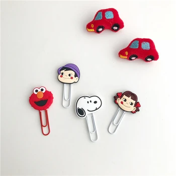 

Cheng Pin 4pc Suit Cartoon Silica Gel Paper Clip Lovely Rogue Dog Pooh Sesame Street Students Stationery Bookmark Note Clip