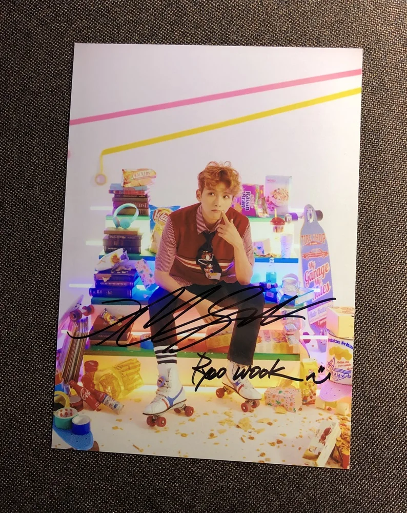 2 Подписанный SJ SUPERJUNIOR Super Junior Ryeo wok фото с автографом время скольжения 5*7 9P2 - Цвет: 2