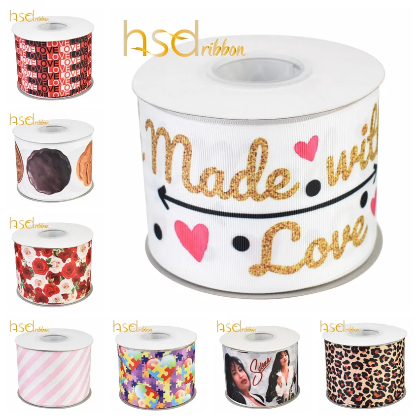 HSDRibbon 9 мм 16 22 38 75 печать hsd-дизайн HT Grosgrain ленты 50 ярдов/рулон | Дом и сад
