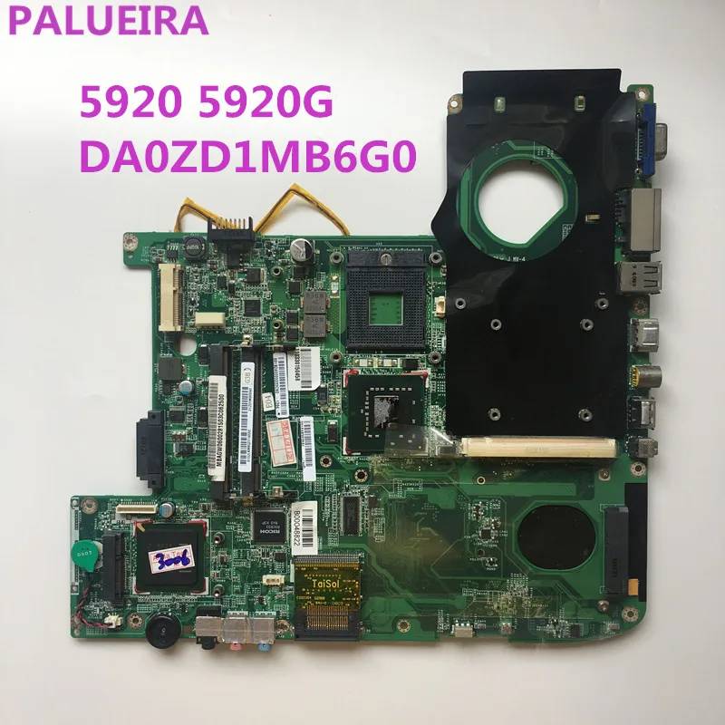

PALUBEIRA MBAGW06001 MBAGW06002 laptop Motherboard for Acer aspire 5920 5920G DA0ZD1MB6G0 mainboard with graphics card slot All