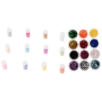 

12 Color Acrylic Uv Gel Nail Art Glitter Sequins Six Angle & 12 Color Glitter Nail Art Star Sequins Studs Decoration DIY Accesso
