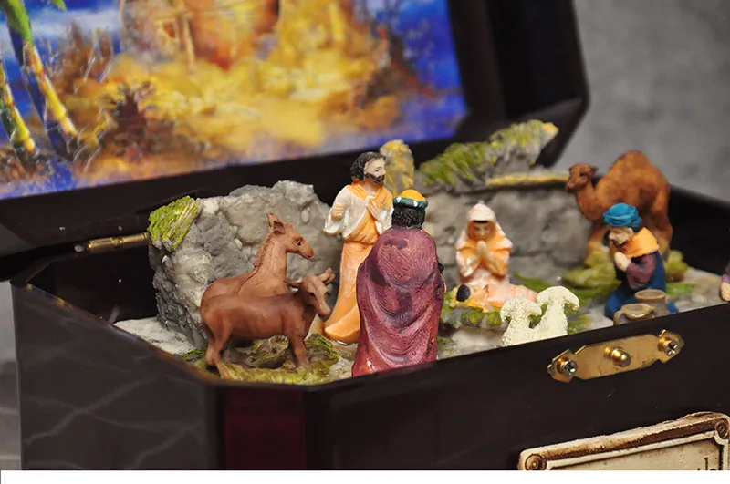 Catholic Manger Group Jesus Nativity Scene Decoration Sound and Light Music Box Decoration Christmas Gift Resin Crafts Catholic Manger Group Jesus Nativity Scene Decoration Sound and Light Music Box Decoration Christmas Gift Resin Crafts